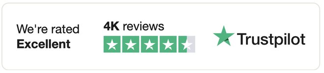 Rated Excellent on Trustpilot, 4K reviews